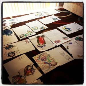 early page layouts, LFF books