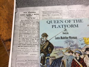 A newspaper clipping from Matilda Fletcher's talk, February 28, 1870